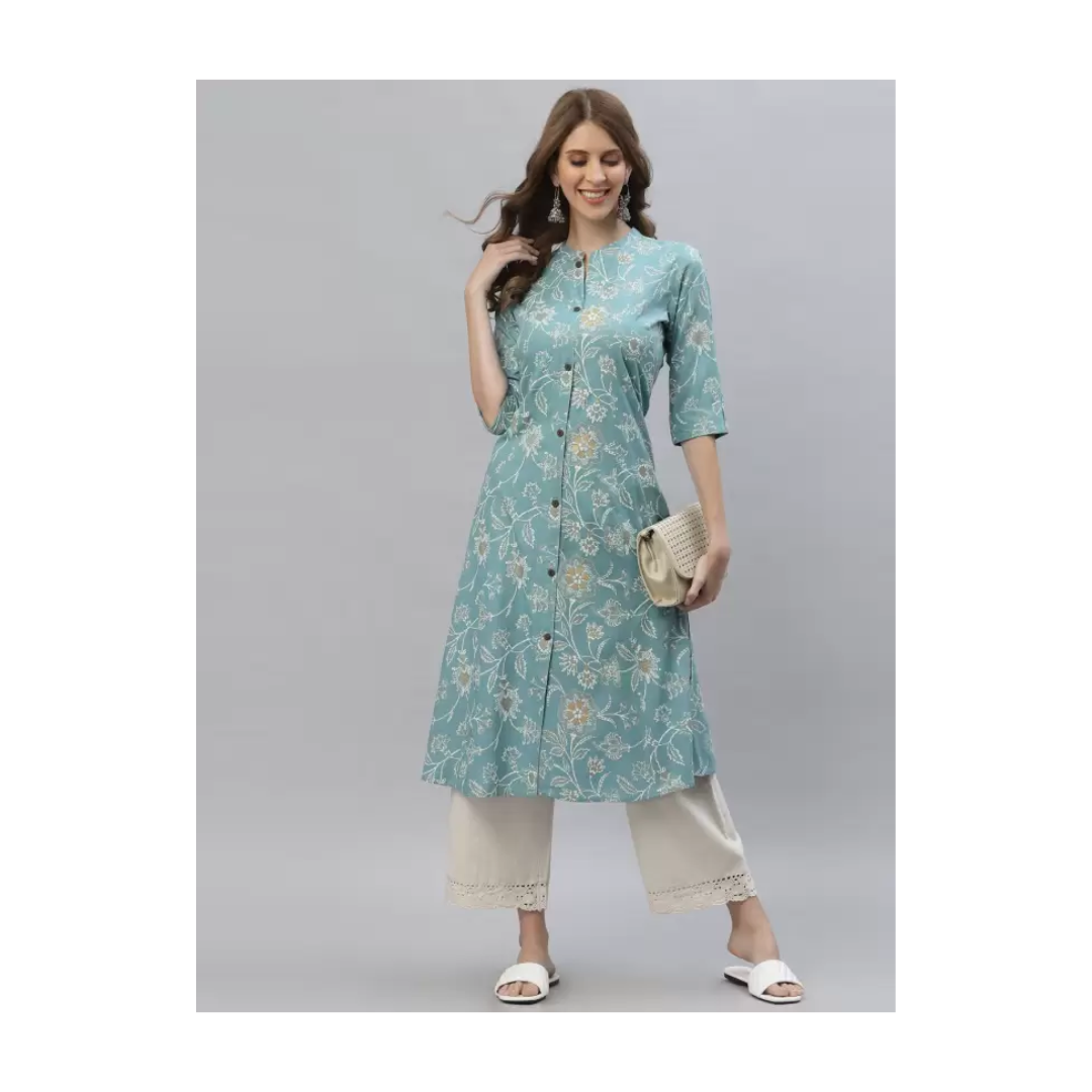 PYARELAL Women Floral Print Viscose Rayon A-line Kurta